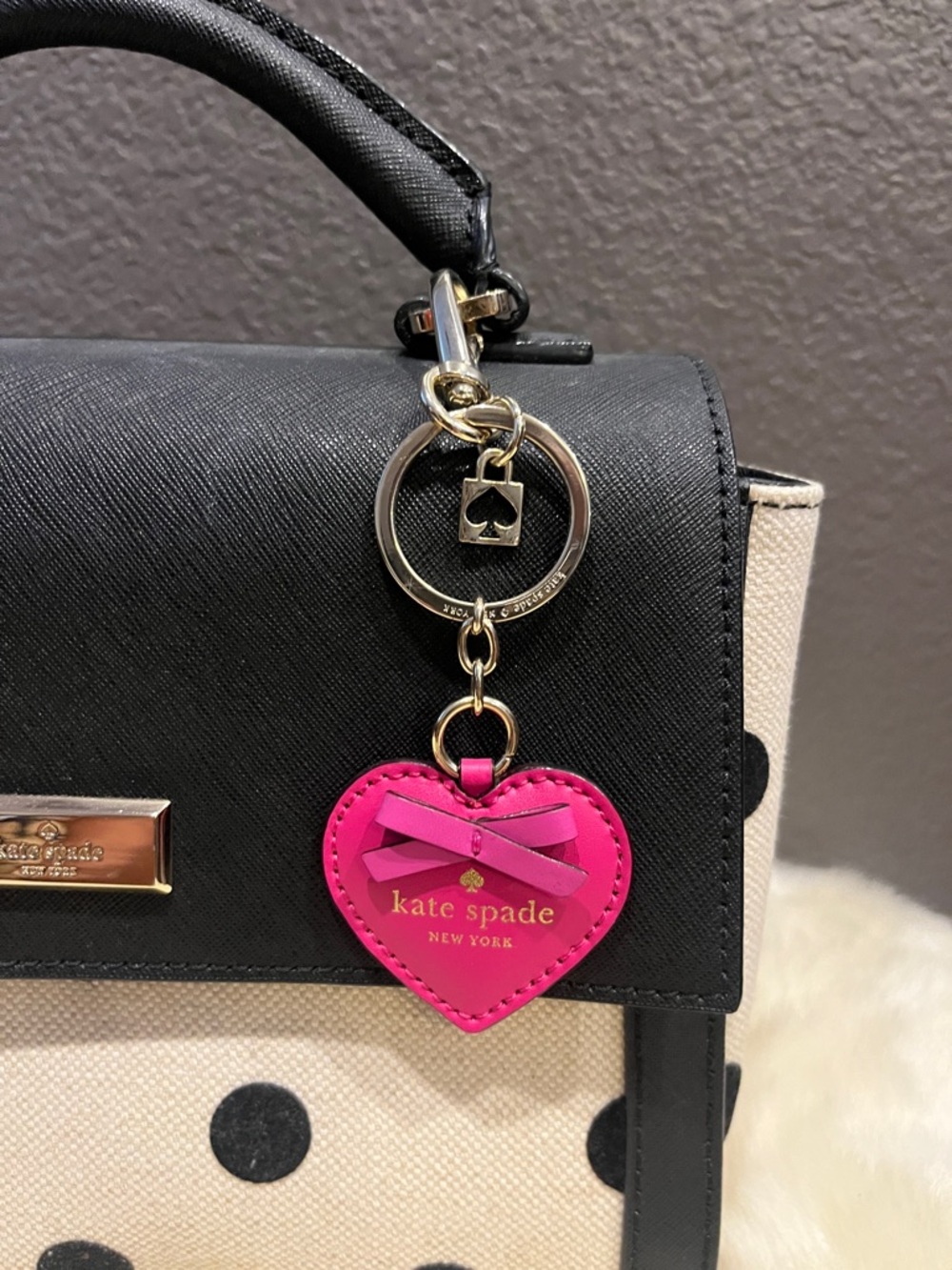 kate spade Black, Cream & black Polka Dot Top-Handle Satchel - Picture 2 of 6